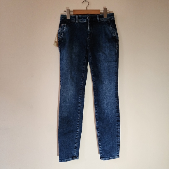CARE LABEL jeans blue denim pants mid rise faded effect - Picture 4 of 13
